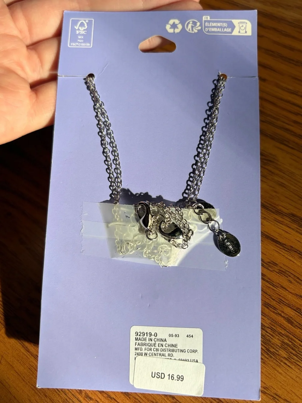 NWT-Claire's Silver Tone Pink Best Friends Broken Heart Necklace Set